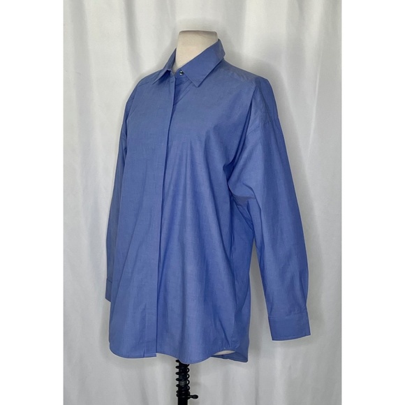 NWT!! J. MCLAUGHLIN Larrie Blouse Shirt Buttondown French Blue Coastal Small - Picture 7 of 15